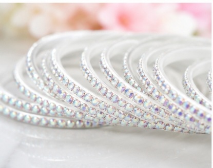 Premium White Crystal Stone Glass Bangles Set for Women & Girls | Elegant Shimmering Bridal & Party Wear Chudi Set (12 Pieces) - Detail View