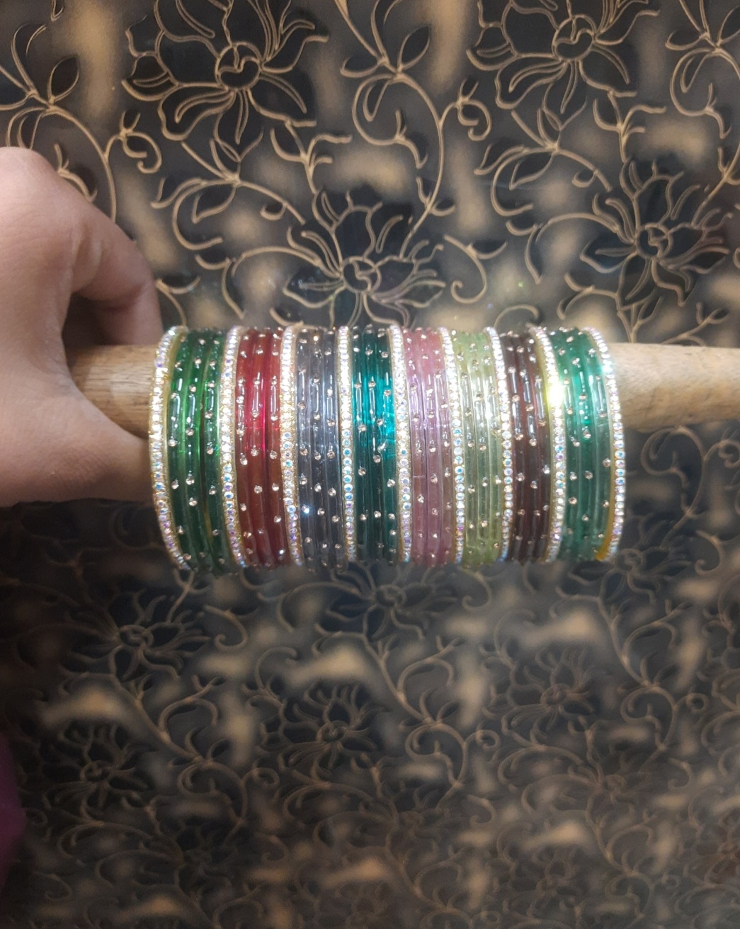 Premium all colours Glass Bangles Set for Women & Girls | Elegant Shimmering Bridal & Party Wear Chudi Set  - Alternate View